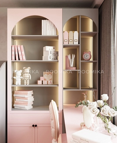 Шкаф книжный комбинированный с подсветкой А248.3