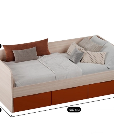 Кровать односпальная L913.90, 90x190