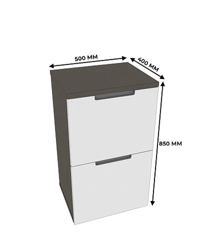 Тумба узкая с ящиком, фасады в эмали LE-873