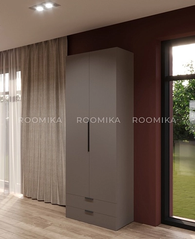 Шкаф 2 дверный с ящиками, фасады в эмали LE211.44