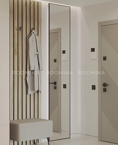 Зеркало в профиле Графит R129.1 с подсветкой