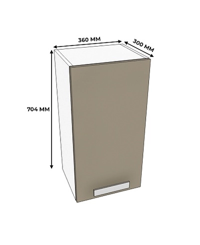 Навесная полка вертикальная с фасадом  2 ниши E312