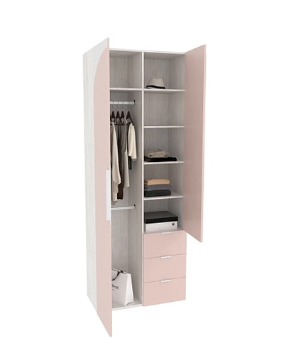 Шкаф комбинированный, фасады в эмали LE215 L/R