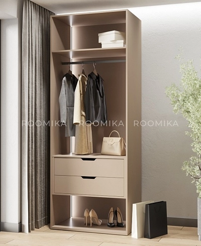 Шкаф для спальни с двумя ящиками и штангой с подсветкой R210.60-2