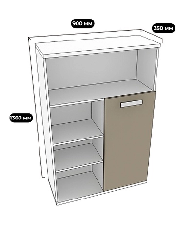 Стеллаж книжный низкий E401