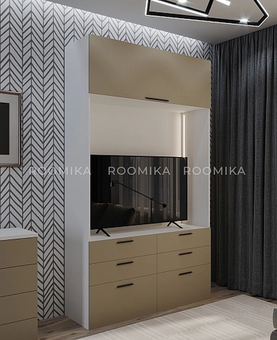 Секция с комодными ящиками и антресолью L411