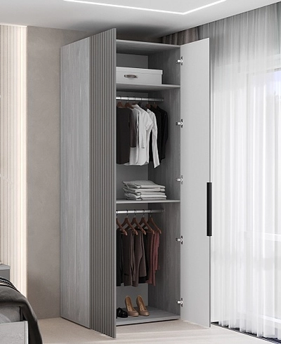 Шкаф 2 дверный, фрезерованные фасады в эмали LE210.60-1