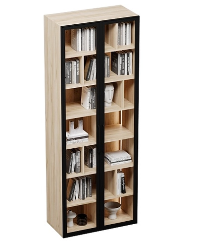 Шкаф-стеллаж со стеклянными фасадами с подсветкой R212