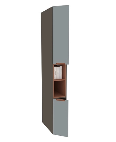 Шкаф книжный с нишей узкий, фасады в эмали LE226.300.600