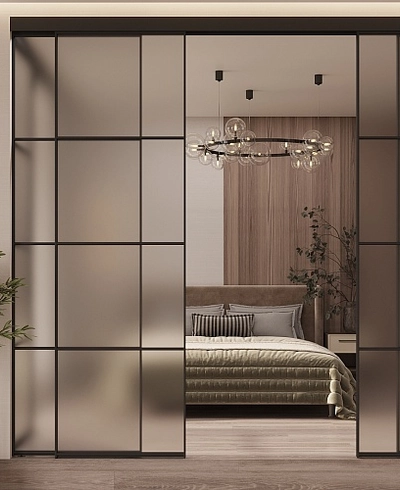 Перегородка для зониования пространства, стекло Сатинато GRACE 19