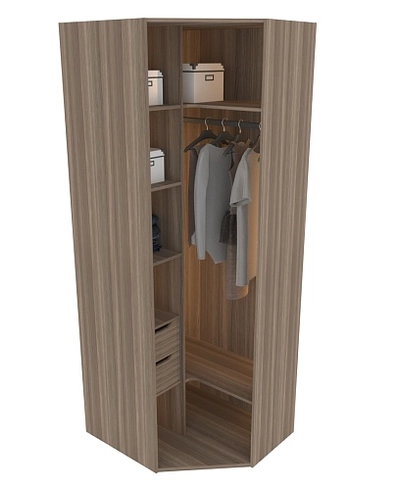 Шкаф угловой со стеклянным фасадом с подсветкой R218