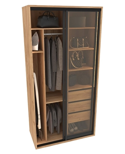 Шкаф-купе ХG120.60-2, профиль INTEGRO, стекло прозрачное, с подсветкой