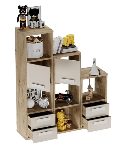 Стеллаж сквозной книжный на 9 ниш с ящиками E802,E803,E804