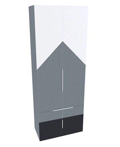 Шкаф, фрезерованные фасады в эмали LE235.44