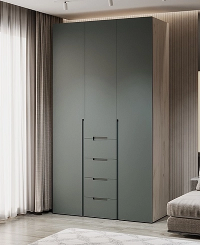 Шкаф трехдверный с ящиками глубокий, фасады в эмали LE203.60