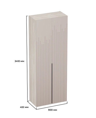 Шкаф 2 дверный, фрезерованные фасады в эмали LE210.44-4