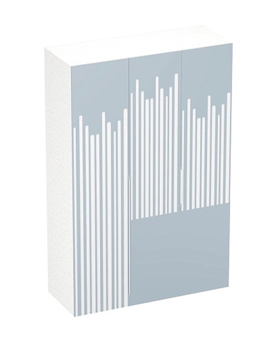 Шкаф двухдверный с фальш-стенкой и раздвижжными дверьми, фрезерованные фасады в эмали LE205 L/R