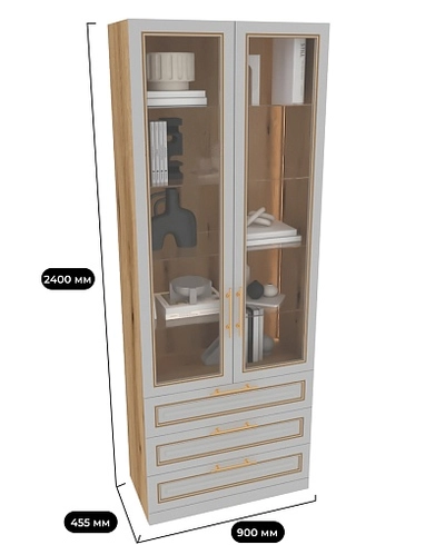 Шкаф книжный со стеклом А213S