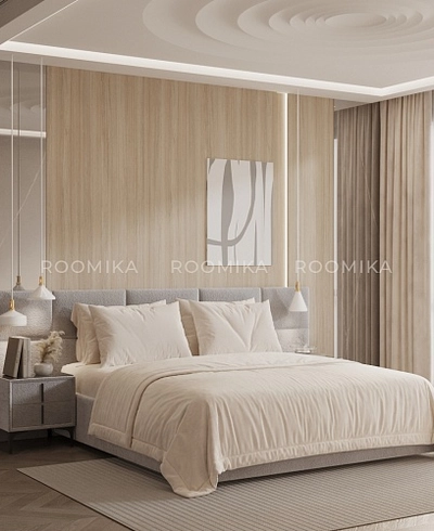 Cпальня с мягкой кроватью ВЕРСАЛ и мягкими тумбами 203