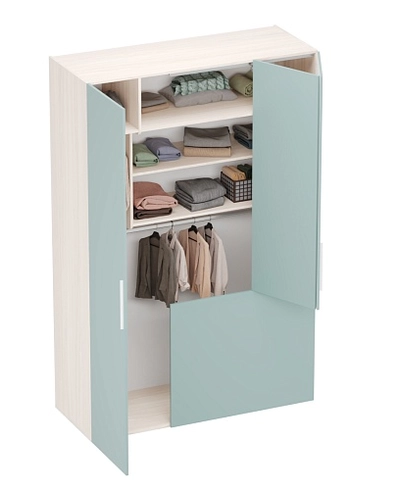 Шкаф двухдверный с фальш-стенкой и раздвижжными дверьми LG205 L/R