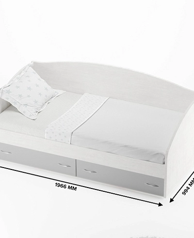 Кровать односпальная с ящиками P902N, 90x190
