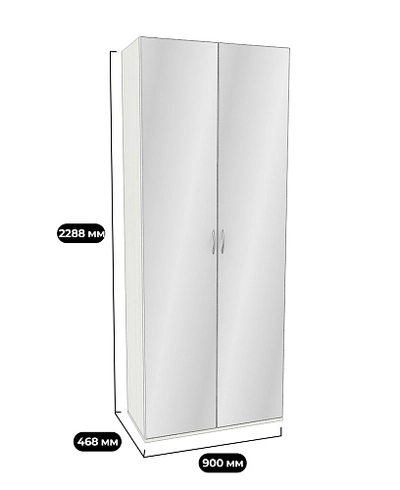 Шкаф 2 дверный с зеркалом P210.45Z