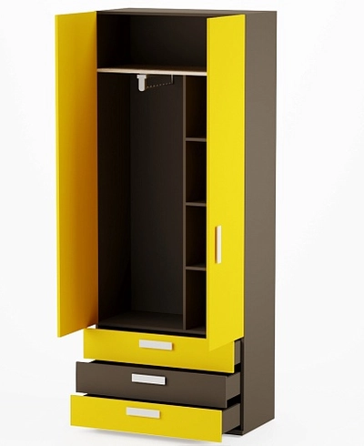 Шкаф двухдверный 3 ящика E211