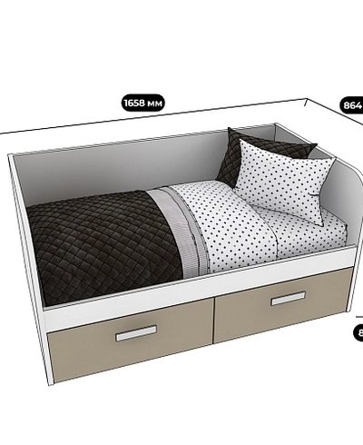 Кровать односпальная E902.6, 80x160