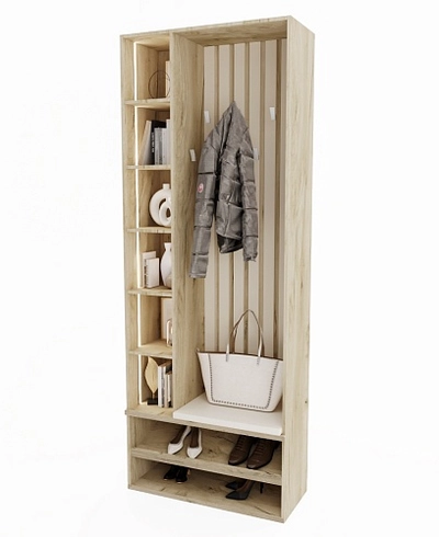 Ниша с крючками и полками для обуви с подсветкой L424