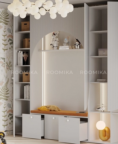 Шкафная группа Лацио для детской, фрезерованные фасады в эмали 130