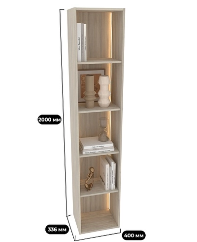 Стеллаж R315 на тумбу R506, R524 с подсветкой