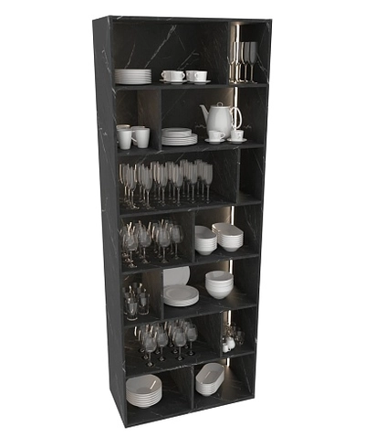 Шкаф-стеллаж со стеклянными фасадами с подсветкой R212