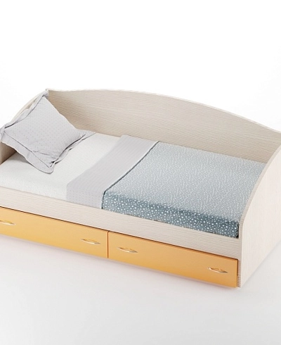 Кровать односпальная с ящиками и бортиком P902N, 90x190