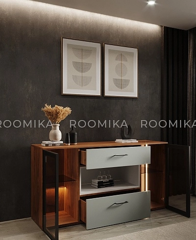 Комод с стеклом и нишей с подсветкой R712.1