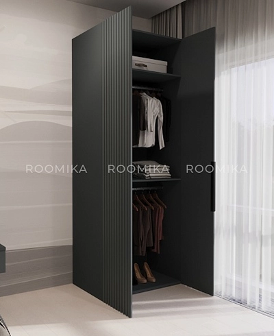 Шкаф 2 дверный, фрезерованные фасады в эмали LE210.60-1