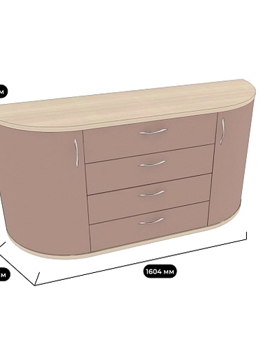 Комод радиусный на 1600 мм P746