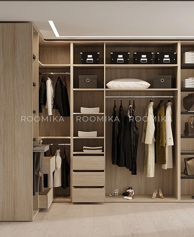 Гардеробная система без фасадов Элементис 1