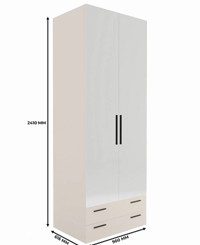 Шкаф двустворчатый с ящиками и с зеркалом L211.60Z