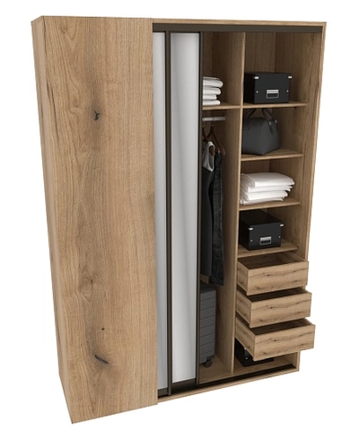 Шкаф-купе ХG182.60-1, профиль INTEGRO, фасад МДФ/зеркало серебро