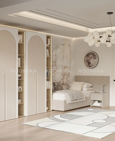 Шкаф 2 дверный, фрезерованные фасады в эмали LE210.60-1