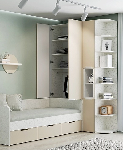 Шкаф двухдверный с фальш-панелью, фасады в эмали LE212.4-90