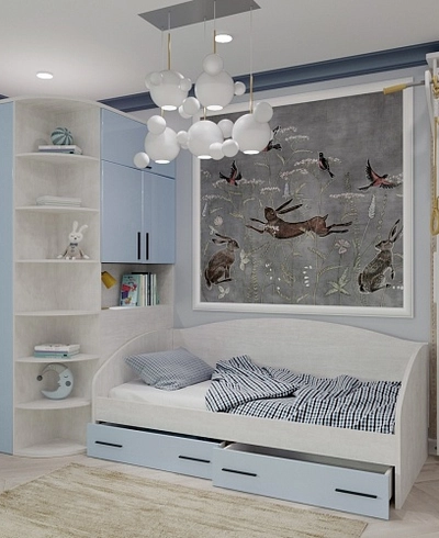 Кровать односпальная с ящиками P902N, 90x190