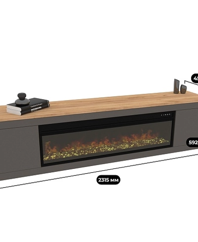 Тумба ТВ напольная с электрокамином L546