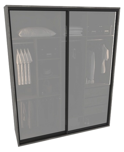 Шкаф-купе ХG216.60-4, профиль INTEGRO, стекло Сатинато белое, с подсветкой