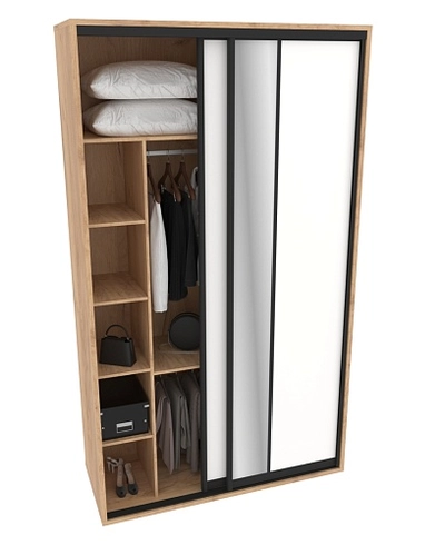 Шкаф-купе ХG150.60-2, профиль INTEGRO, фасад МДФ/зеркало серебро