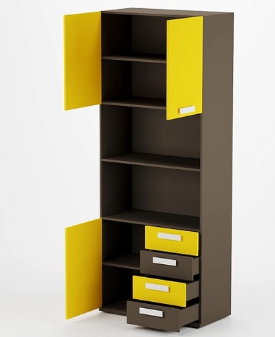 Шкаф двухдверный, фасад комбинированный E213 L/R