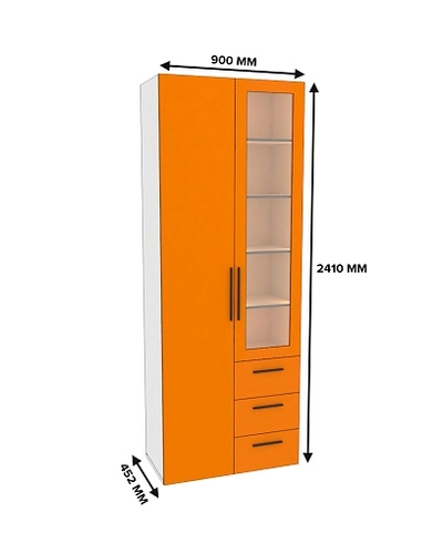 Шкаф комбинированный со стеклом с подсветкой L215S L/R