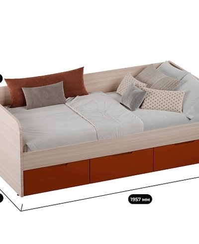 Кровать односпальная L913.90, 90x190