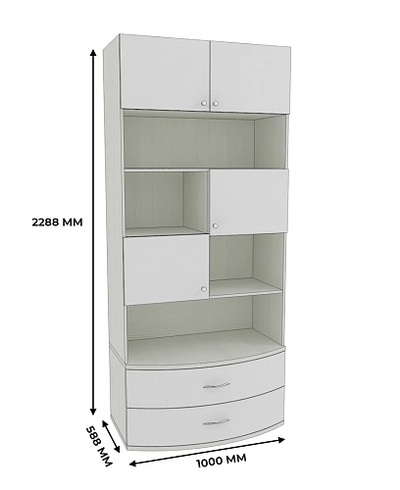 Шкаф книжный с ящиками P217