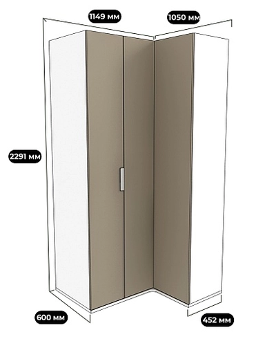 Шкаф угловой со складной дверью E209 L/R